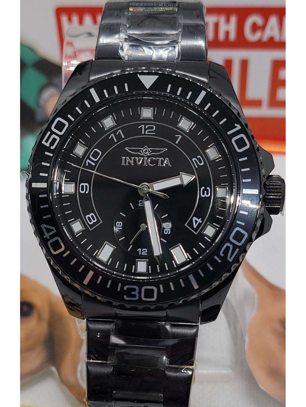 355 Invicta Pro Diver command Stainless Steel 43mm 200m Date Dive Watch